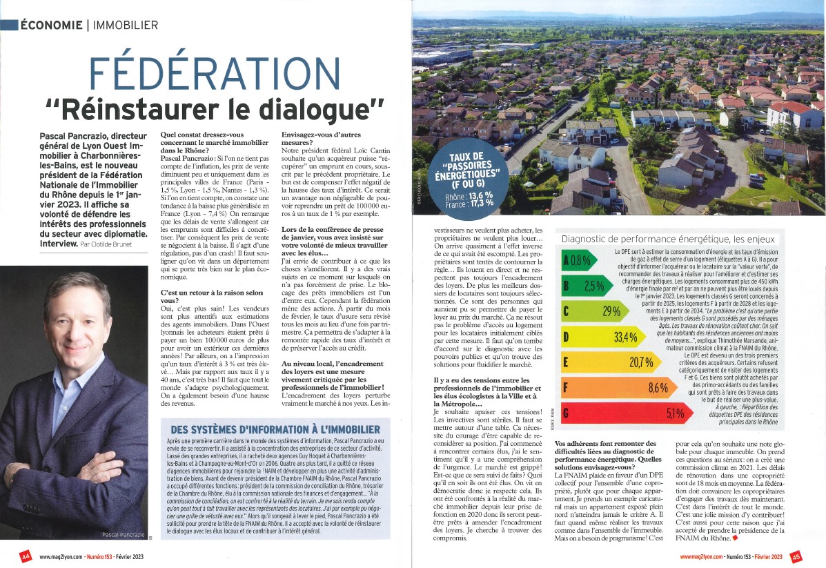 Le Directeur de Lyon Ouest Immobilier...